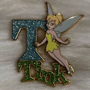 Disney Tinker Bell Glittered "T" Pin 2008